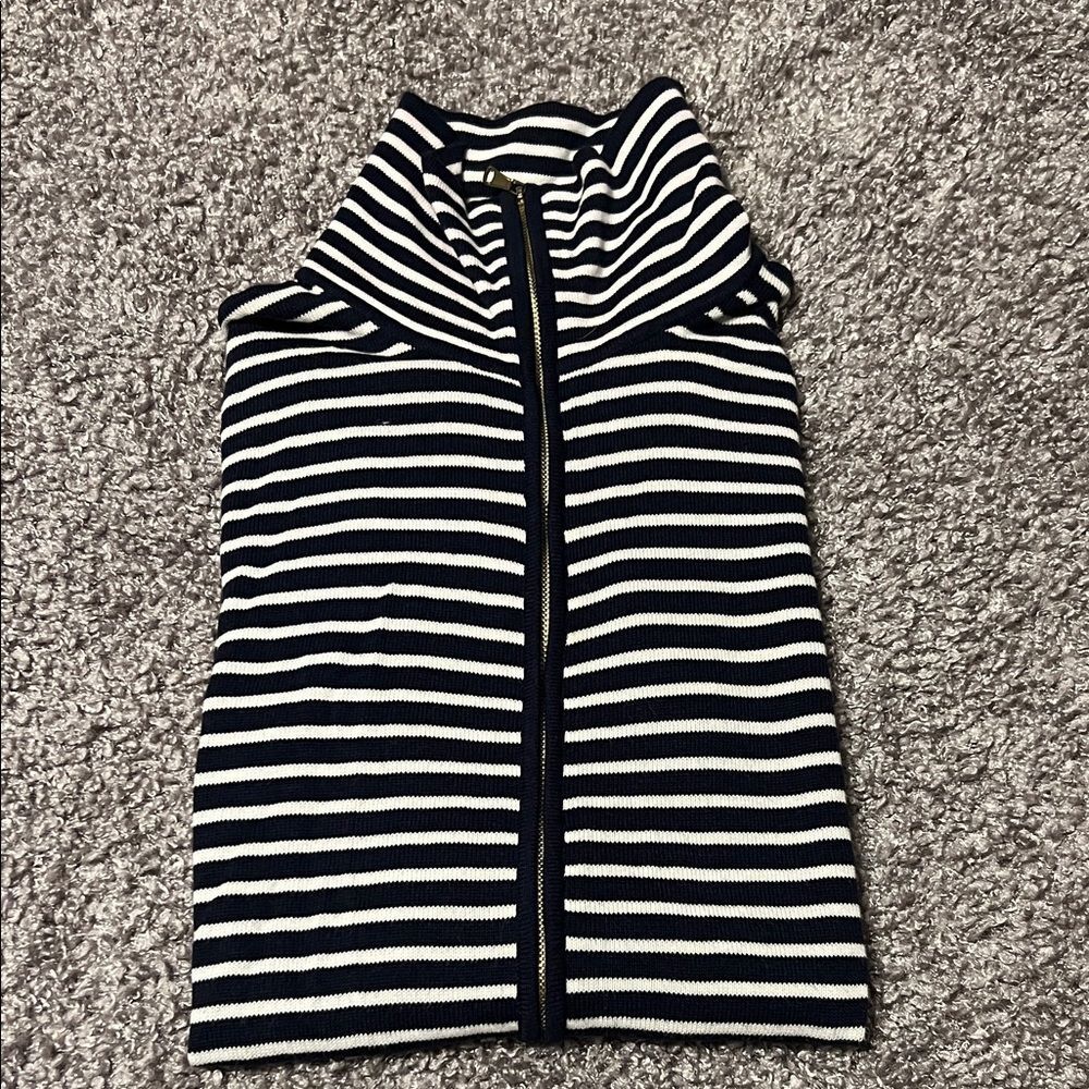 Talbots Navy and White Striped Sweater